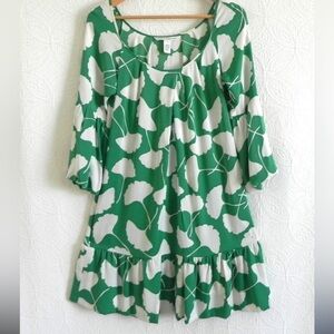 DVF Silk Ginko 3/4 sleeve dress